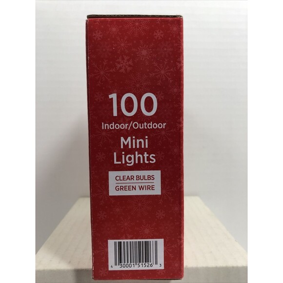Christmas Lights 100 Mini Clear Bulbs Green Cord Indoor/Outdoor by Holiday Style - Picture 5 of 8
